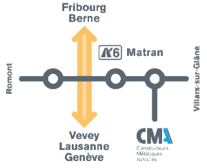 CMA se situe à Matran, à la sortie numéro 6 de l'autoroute Vevey-Fribourg.